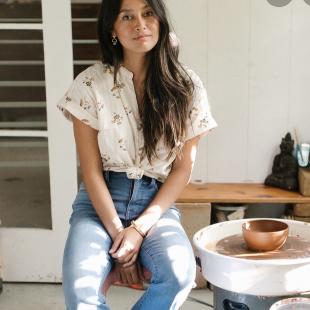 Madewell Bower Popover Shirt in Marseille Daisies